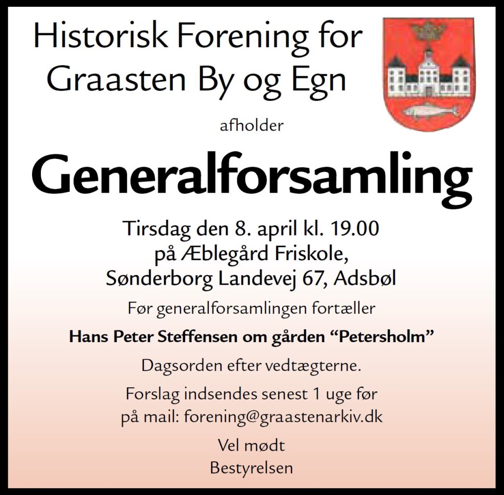Annonce for generalforsamling i Historisk Forening.